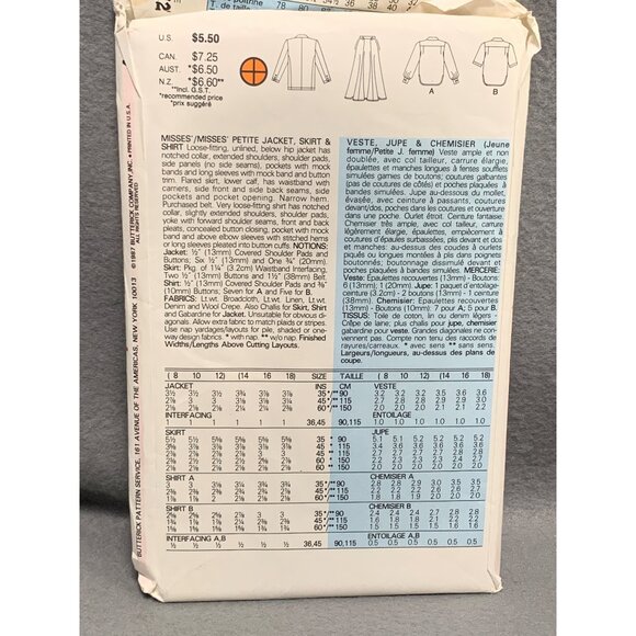 Butterick 4691 JG Hook Misses Petite Jacket Skirt Blouse Sew Pattern Size 8-12 - Picture 2 of 2